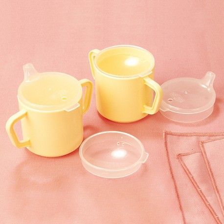 Vaso plástico dos asas con dos tapas